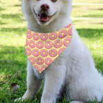 Pink Glazed Donut Pattern Print Over The Collar Dog Bandana