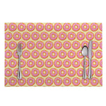 Pink Glazed Donut Pattern Print Placemat