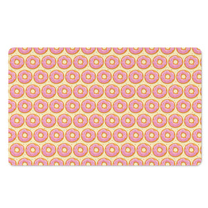 Pink Glazed Donut Pattern Print Polyester Doormat