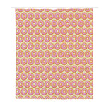 Pink Glazed Donut Pattern Print Polyester Shower Curtain
