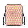 Pink Glazed Donut Pattern Print Rectangular Crossbody Bag