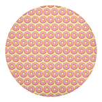 Pink Glazed Donut Pattern Print Round Blanket