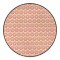Pink Glazed Donut Pattern Print Round Floor Mat