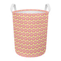 Pink Glazed Donut Pattern Print Round Laundry Basket