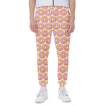 Pink Glazed Donut Pattern Print Scuba Joggers