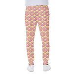 Pink Glazed Donut Pattern Print Scuba Joggers