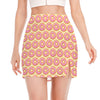 Pink Glazed Donut Pattern Print Side Slit Mini Skirt