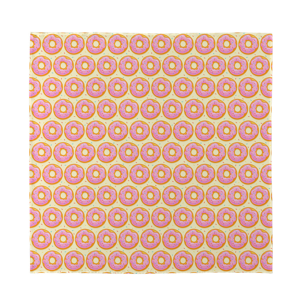 Pink Glazed Donut Pattern Print Silk Bandana