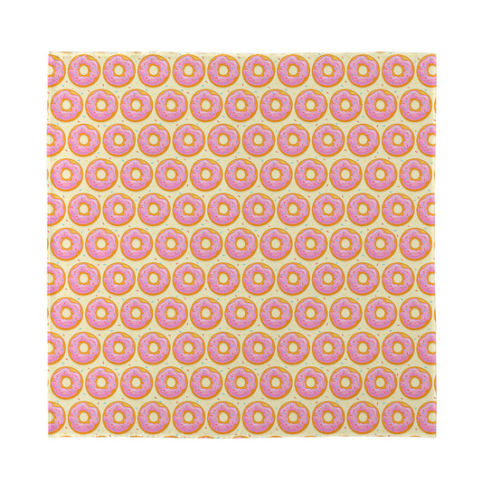Pink Glazed Donut Pattern Print Silk Bandana