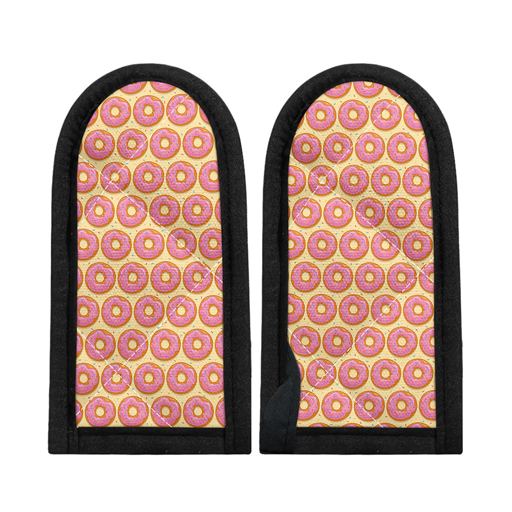 Pink Glazed Donut Pattern Print Skillet Handle Cover