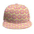 Pink Glazed Donut Pattern Print Snapback Cap
