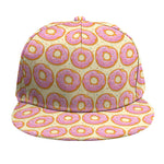 Pink Glazed Donut Pattern Print Snapback Cap
