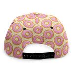Pink Glazed Donut Pattern Print Snapback Cap