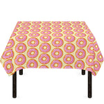 Pink Glazed Donut Pattern Print Tablecloth