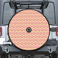 Pink Glazed Donut Pattern Print Tire Cover With Camera Hole