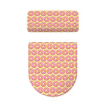 Pink Glazed Donut Pattern Print Toilet Lid And Tank Cover Set