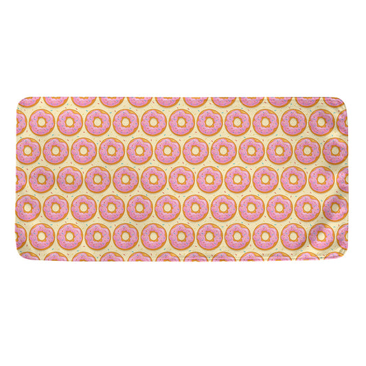 Pink Glazed Donut Pattern Print Towel