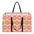 Pink Glazed Donut Pattern Print Utility Tote Bag