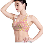 Pink Glazed Donut Pattern Print Women's Sports Bra