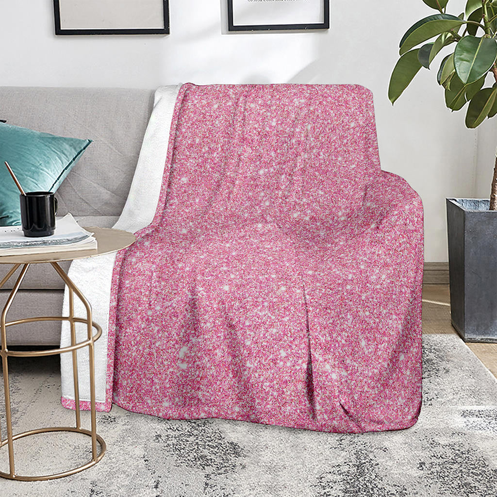 Pink (NOT Real) Glitter Print Blanket