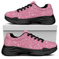 Pink (NOT Real) Glitter Print Black Chunky Shoes