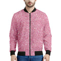 Pink (NOT Real) Glitter Print Men's Bomber Jacket