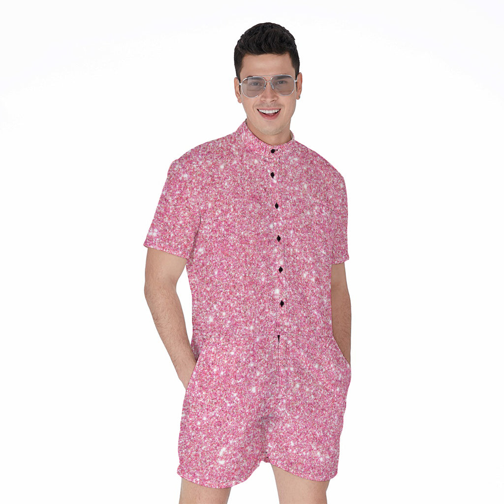 Pink Glitter Artwork Print (NOT Real Glitter) Men's Rompers