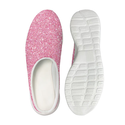 Pink Glitter Artwork Print (NOT Real Glitter) Mesh Casual Shoes