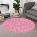 Pink (NOT Real) Glitter Print Round Rug