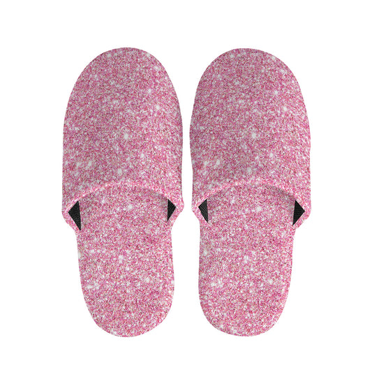 Pink Glitter Artwork Print (NOT Real Glitter) Slippers