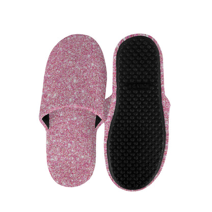 Pink Glitter Artwork Print (NOT Real Glitter) Slippers