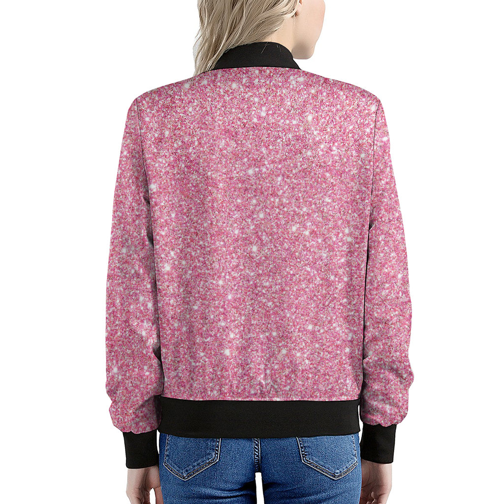 Pink Glitter Artwork Print (NOT Real Glitter) Women's Bomber Jacket