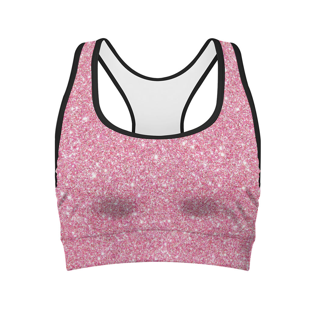 Pink Glitter Artwork Print (NOT Real Glitter) Women's Sports Bra