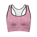Pink Glitter Artwork Print (NOT Real Glitter) Women's Sports Bra