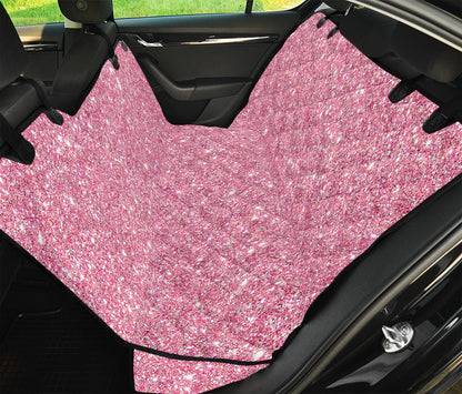 Pink (NOT Real) Glitter Print Pet Car Back Seat Cover