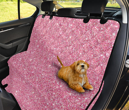 Pink (NOT Real) Glitter Print Pet Car Back Seat Cover