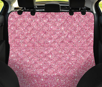 Pink (NOT Real) Glitter Print Pet Car Back Seat Cover