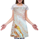 Pink Gold Liquid Marble Print Adjustable Apron