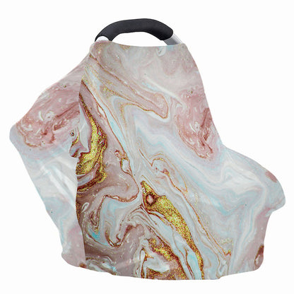 Pink Gold Liquid Marble Print Baby Seat Cover