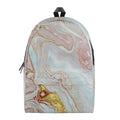 Pink Gold Liquid Marble Print School Backpack