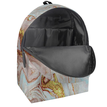 Pink Gold Liquid Marble Print Backpack