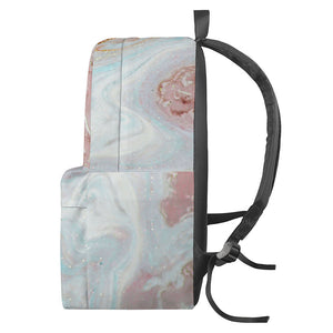 Pink Gold Liquid Marble Print Backpack