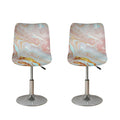 Pink Gold Liquid Marble Print Bar Stool Covers