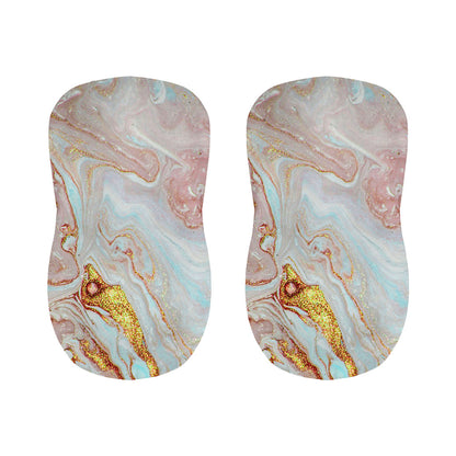 Pink Gold Liquid Marble Print Bar Stool Covers