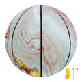 Pink Gold Liquid Marble Print Basketball