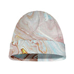 Pink Gold Liquid Marble Print Beanie