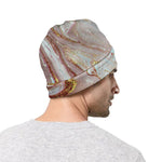 Pink Gold Liquid Marble Print Beanie