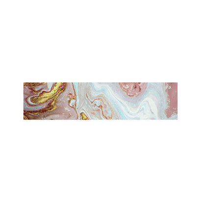 Pink Gold Liquid Marble Print Bed Runner