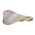 Pink Gold Liquid Marble Print Bicycle Seat Cover