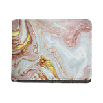 Pink Gold Liquid Marble Print Bifold Wallet